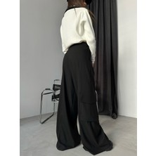 Black Fashion Oversize Kargo Cep Pantolon