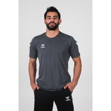 Hummel Armin Pamuklu Bisiklet Yaka Tişört Antrasit