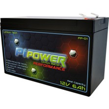 Pipower Lifepo4 12V6AH Lityum Akü (Ups, Alarm Sistemleri Vs. ile Uyumlu)