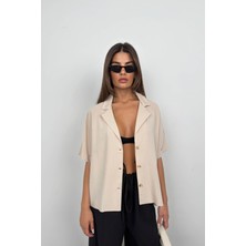 Black Fashion Ceket Yaka Keten Gömlek