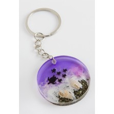 Feryal Kaplumbağa Deniz Efektli Epoksi Anahtarlık