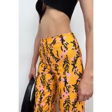 Black Fashion Desenli Boru Paça Pantolon