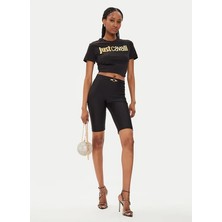 Just Cavalli Yuvarlak Yaka Baskılı Beyaz Kadın T-Shirt 76Pahg11