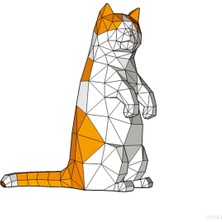 Yogo 3D Origami Hayvan Oyuncak Süs - Kedi (Yurt Dışından)