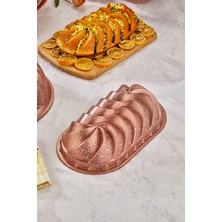 4'lü Granit Döküm Kek Kalıbı Turta Kalıbı Seti 4 Farklı Model Rosegold Kek Kalıbı Çeyiz Seti
