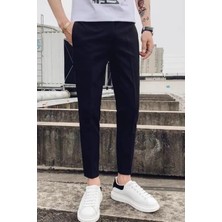 CMZ Collection Erkek Likralı Rahat Kalıp Kemerli Bel Genç Lise Okul Pantolonu