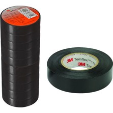 3m Temflex 1300E Pvc Izole Siyah Bant 10LUK PAKET0.13MMX19MMX0.13MM