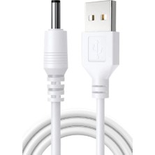 The Wlue USB Dc 3.5X1.35MM Masa Lambası Yedek Şarj Kablosu 80CM Uzunluk Beyaz