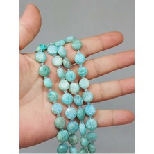 Yaşam Tohumu Bileklik Boy Amazonit Taşı 5.5*9.5mm Yarım Dizi (51484) (18CM Uzunluğundadır)