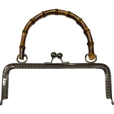 Elegantshop Bambu Tutmalı Metal Çanta Sapı 20.5 cm Alt-13