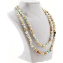 Zeynep Büyükbay Amazonit Doğal Taş Düğümlü Tımbıl Kolye