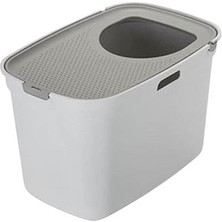 Moderna Top Cat Üstten Girişli Kapalı Kedi Tuvaleti Açık Gri/Gri 59 cm