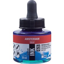 Amsterdam Sıvı Akrilik Mürekkep Boya 30 ml 570 Phthalo Blue