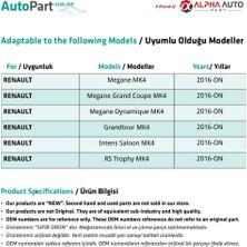 Alpha Auto Part Renault Megane 4 Için Cam Düğme Kapağı 4'lü