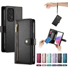 Colorful Shop Samsung Galaxy Için Flip Case A53 5g Çok Fonksiyonlu Kart Yuvaları Bilek Kayışı (Yurt Dışından)