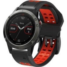 Markacase Garmin Quatix 5 (22MM) Çift Sıralı Silikon Saat Kordonu
