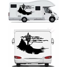 Kaktüs Doğa Manzara Offroad Karavan Kamp Sticker 00126