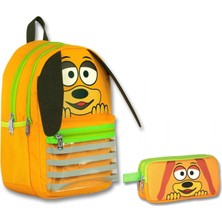 Ümit Çanta Cennec Sallanan Kulaklar Erkek Çocuk Sarı Ilkokul Çantası ve Kalemlik Seti