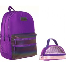 Kaukko Mor Çok Renkli Okul Sırt Çantası ve Kalemlik Seti - Kız Çocuk