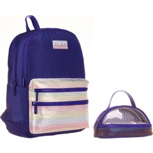 Kaukko Lacivert Okul Sırt Çantası ve Kalemlik Seti - Kız Çocuk