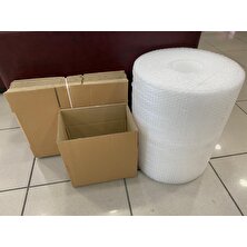 Aybaş Kağıtçılık Kutu Taşınma Seti, 30X20X20Cm 10’Lu Çift Oluklu Boş Karton, Koli Bandı, 40Gr. 5Mt Patpat