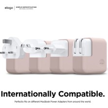 Elago Apple MacBook Adaptör Koruyucu Silikon Kılıf Pembe Siyah