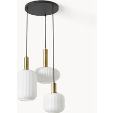 Demet Habek My Lights Mylights Rustik  Üçlü Bal Camlı Avize  Kasa  40cm  Eskitme