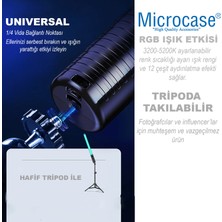 Microcase 5 Modlu Çok Fonksiyonlu Rgb Light Stick Işık Çubuğu + 2.1 Metre Tripod + Yuvarlak Başlık Tutucu AL4479