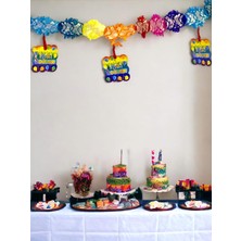 Parti Adresi Kağıt Zincir Iyi ki Doğdun Doğum Günü Parti Süsü Renkli 24'lü