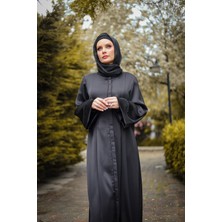 Harika Wear Krep Siyah Abaya Ferace