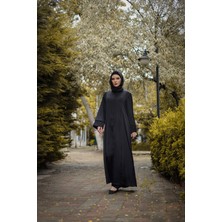 Harika Wear Krep Siyah Abaya Ferace