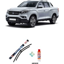 Bosch Ssangyong Musso Q200 2018 Sonrası  Bosch Aerotwin Serisi Silecek Takımı + Cam Şampuanı Hediyeli