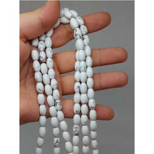 Yaşam Tohumu Bileklik Boy Havlit Taşı Arpa Kesim Yarım Dizi 6*8.5mm (49994) (18CM Uzunluğundadır)