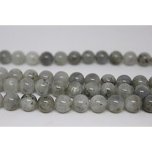 Yaşam Tohumu Çeyrek Dizi (9cm Uzunluğundadır!) Labradorit Taşı Açık Renk Çeyrek Dizi 8mm