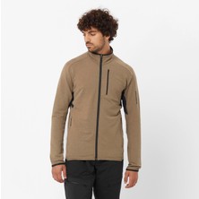 Salomon Essential Lightwarm Erkek Tam Fermuar Polar - Kahve