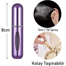 3 Adet Taşınabilir Mini Doldurmalı Parfüm Şisesi Cep Parfümü Seyahat Tipi Çanta Içi 5 ml