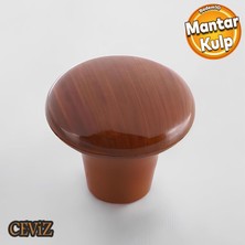 Badem10 Mantar Düğme (SERT PLASTİK) Ceviz Yuvarlak Mobilya Mutfak Çekmece Dolap Dolabı Kulpu Kulbu Kulpları