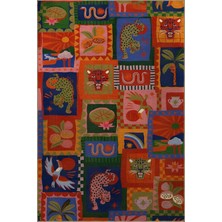 Rugs Modern Çok Renkli Karma Şekil Leopar Yılan Vahşi Hayvan Desen Modern Dekoratif Halı 2310