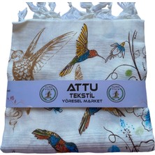 Attu Tekstil Bambu Baskılı Peştemal Love Kuş Desen