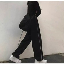 Ategewear Y2K Harajuku Zip Detay Siyah Eşofman Altı
