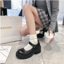 Ategewear Siyah Oxford Harajuku Tarz Lolita Ayakkabı