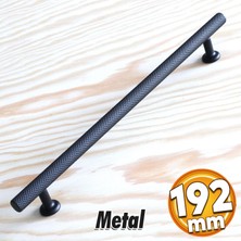 Badem10 Doruk Kulp 192 mm Siyah Metal Mobilya Çekmece Mutfak Dolap Kulpları