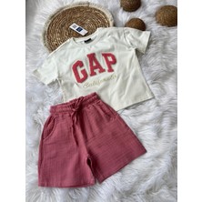 Gap Baby Premium Kalite Gap Şortlu Çocuk Takım / Gap Çocuk Yazlık Alt Üst Takım / Pembe