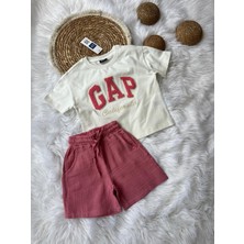 Gap Baby Premium Kalite Gap Şortlu Çocuk Takım / Gap Çocuk Yazlık Alt Üst Takım / Pembe