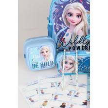 Elsa Cool Gırl Lisanslı Anaokul ve Beslenme Çantası,beslenme Kutusu Ile Kırtasiye Okul Seti
