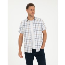 Pierre Cardin Erkek Mavi Regular Fit Kısa Kollu Gömlek 50296038-VR036
