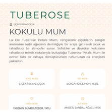 La Cle Beyaz Çiçek /Amber Kokulu Mum-Tuberose Petals