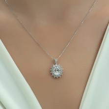 Usho Jewelry Pırlanta Modeli Şık Kolye 925 Ayar Gümüş