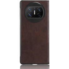 Manyi Mall Huawei Mate X3 Lychee Desen Uyumluluk Koruyucu Için Retro Kılıf (Yurt Dışından)