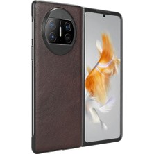 Manyi Mall Huawei Mate X3 Lychee Desen Uyumluluk Koruyucu Için Retro Kılıf (Yurt Dışından)